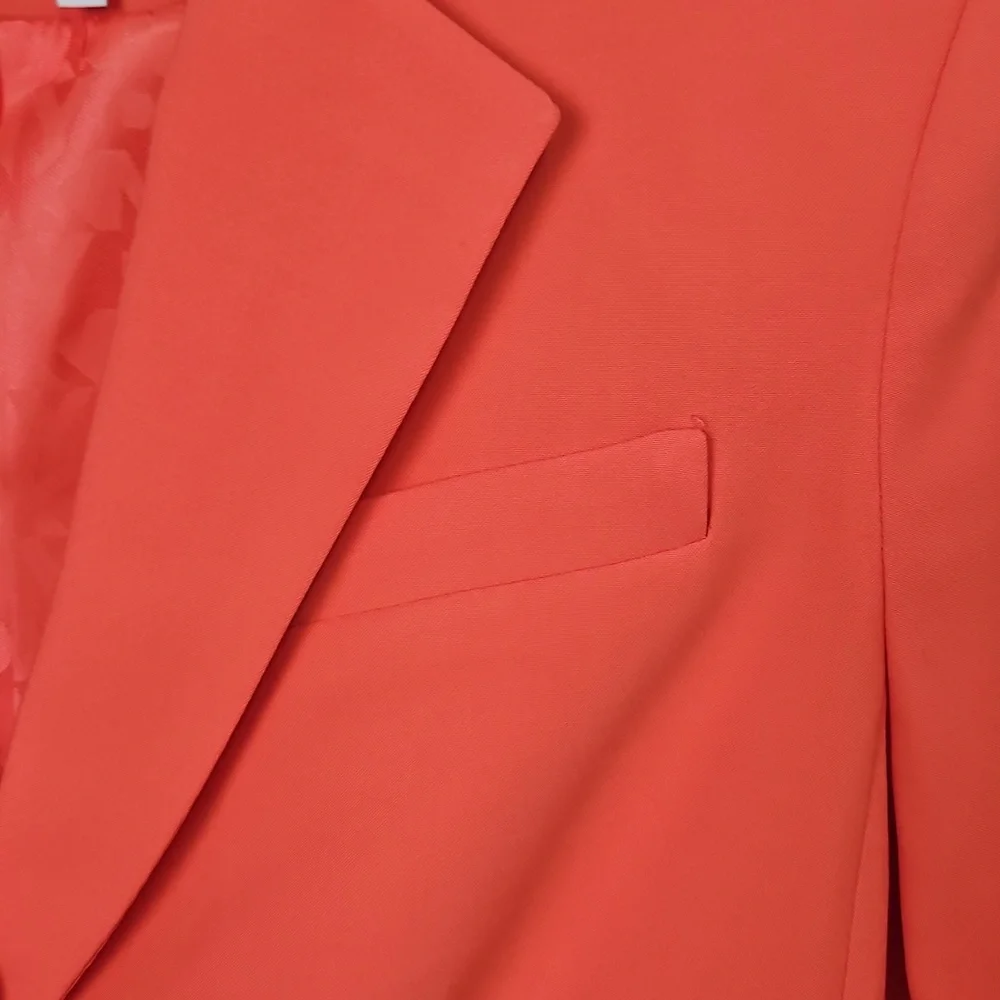 DKNY Women's Long Sleeve Double Button Notch Lapel Blazer: Lt Coral‎